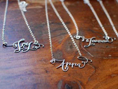 Calligraphy necklaces