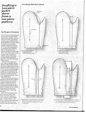 The Great Coat Sew-Along: Drafting a 2 piece sleeve using a one piece pattern.