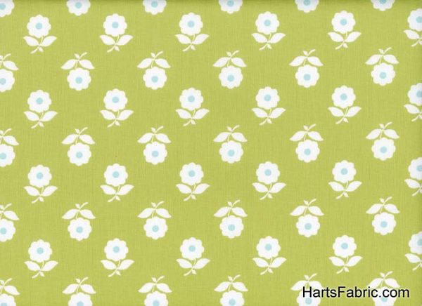 Lime Floral Japanese Import Fabric