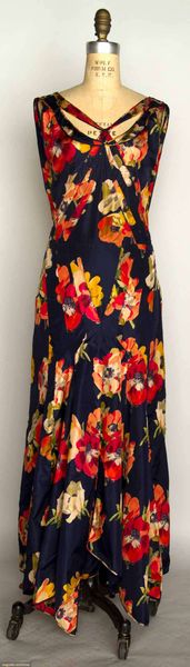 Printed Taffeta Evening Gown, 1930