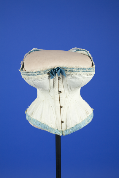 1870-1875 White cotton corset