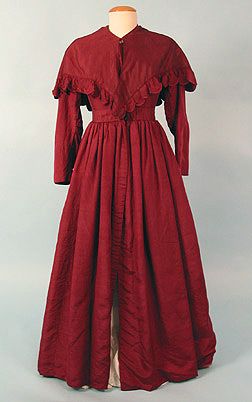 1830s Plum Silk Pelisse & Capelet