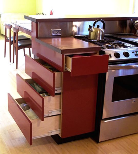 Better use of narrow cabinet sections.