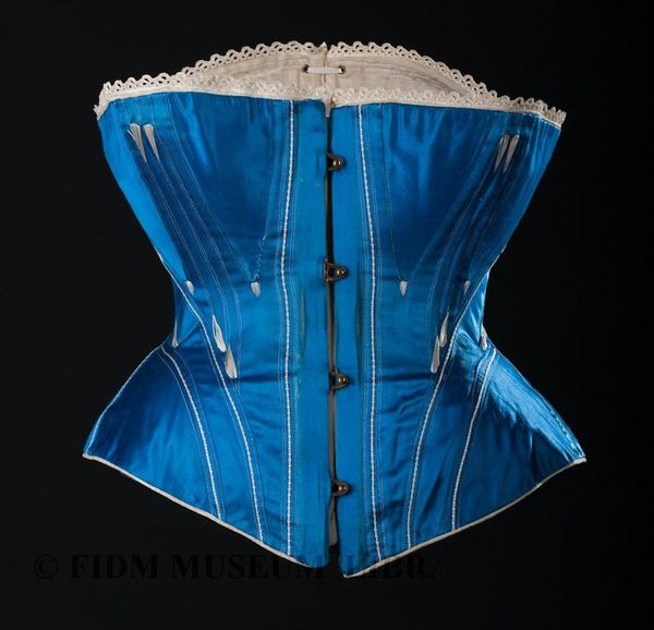 Blue corset c. 1868-1874 (Source: FIDM Museum Blog) Waist: 22 inches (56 cm)