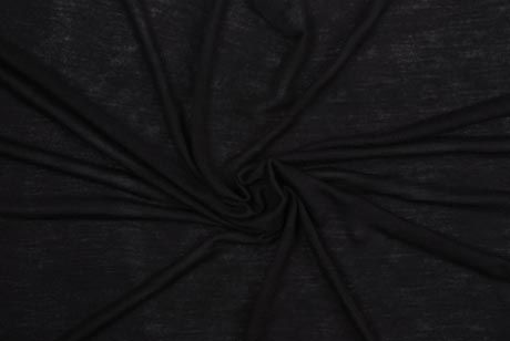 Mood Fabrics : New York Fashion Designer Discount Fabric | 300838 Black Solid Rayon-Lycra Jersey