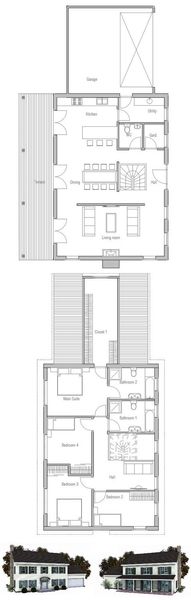 Small house plan. Shapes & lines & symmetry are similar to typical colonial house but house overall…