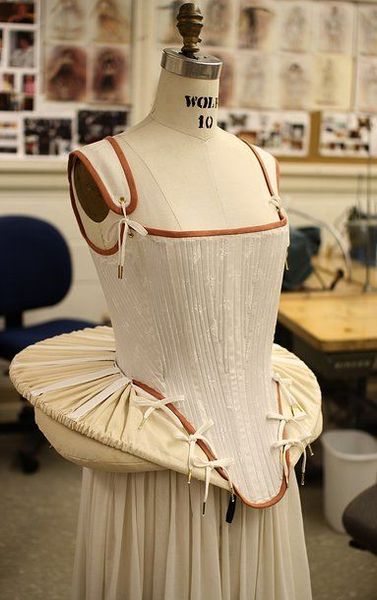 Beautiful reproduction - French farthingale of Irish linen with grosgrain ribbon by Danielle Jordan…