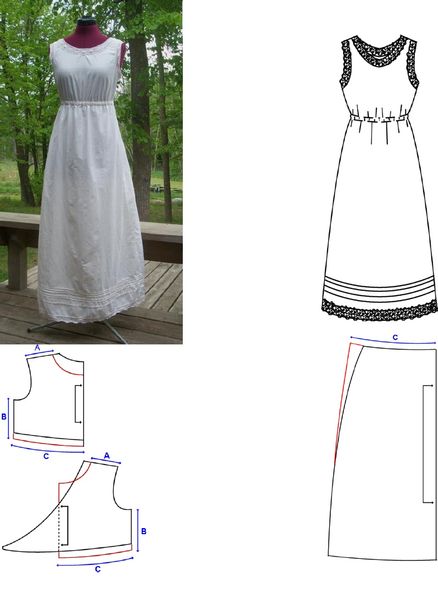 Drawstring Waist Slip, using the Shawl Collar Dress.