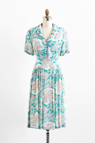 vintage 1940s plus size dress / 40s plus size by RococoVintage