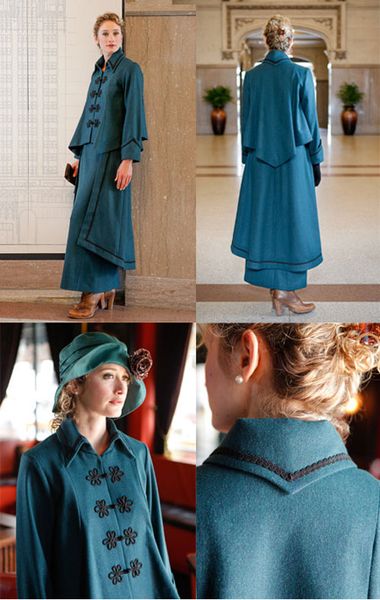 The 1914 Metropolitan Suit reflects the military styling of World War I uniforms, as well as the mi…