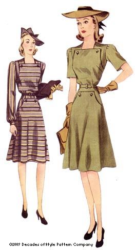 #4007 1940s New England Dress
