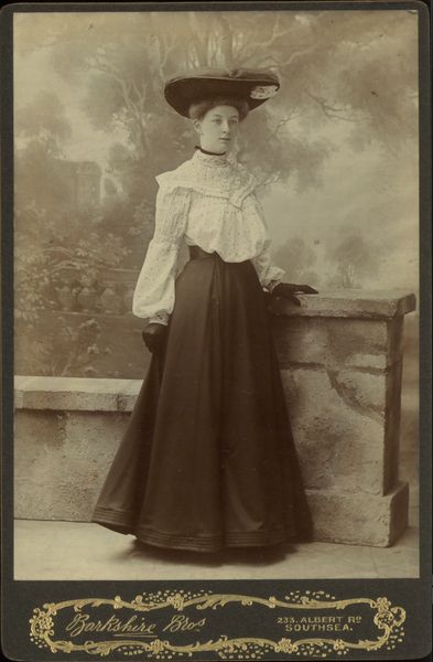 1903 spotted full-fronted blouse with frill round yoke, gauged upper sleeves, note tucked hemline w…