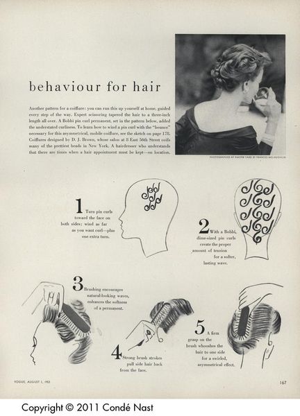 Vogue Aug 1, 1953 setting pattern