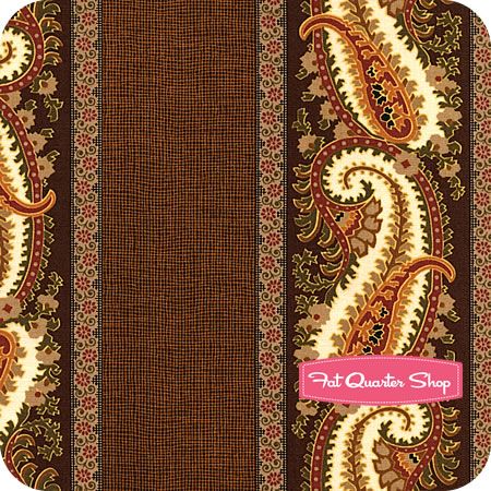 Autumn Moon Brown Paisley Stripe Yardage SKU# 4844-113 - Fat Quarter Shop