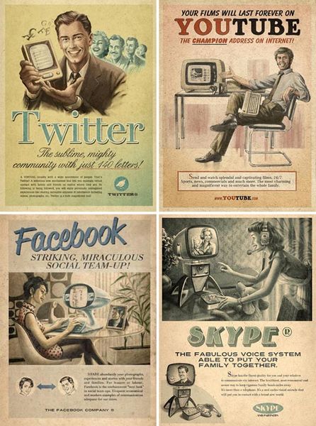 Vintage posters for modern web services