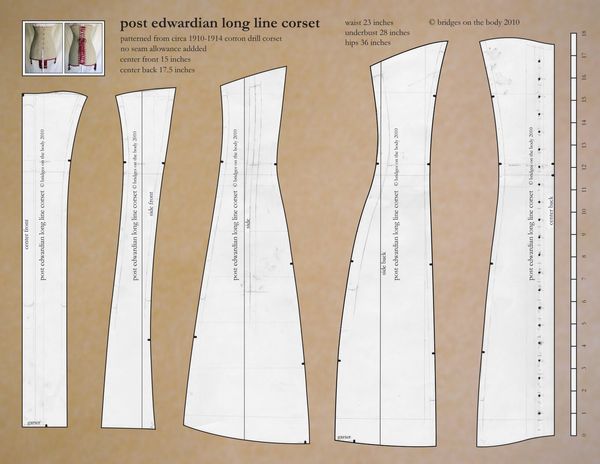 Bridges on the Body: titanic era corset and pattern