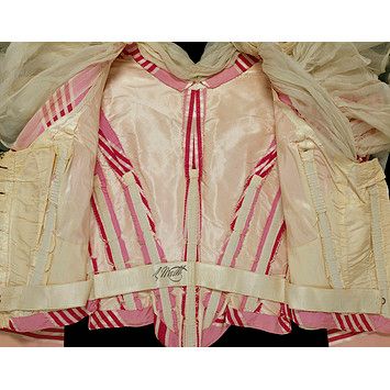 1890-93. Inside look of a Charles Frederick Worth silk redingote dress