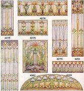 Stained glass examples from a 1920s millwork catalog