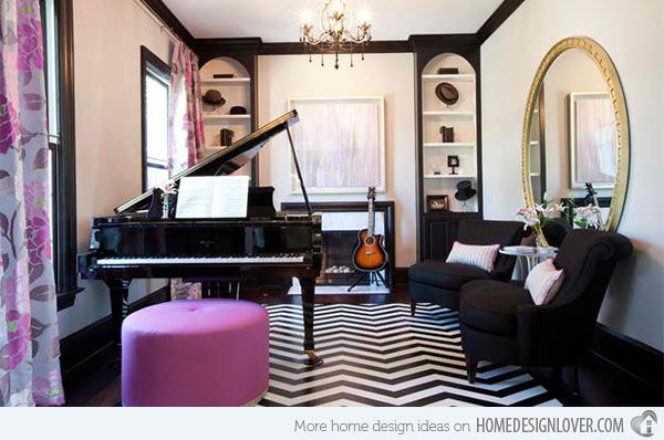 15 Grand Piano Set-ups in Traditional Living Rooms | Home Design Lover