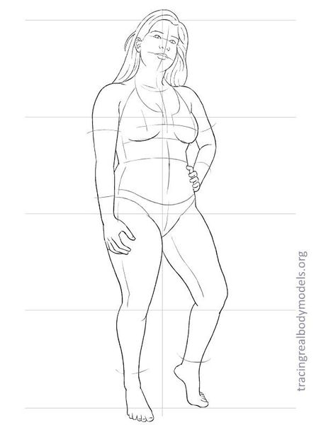 Free templates/croquis for realistically proportioned women. They are based on actual people, and t…