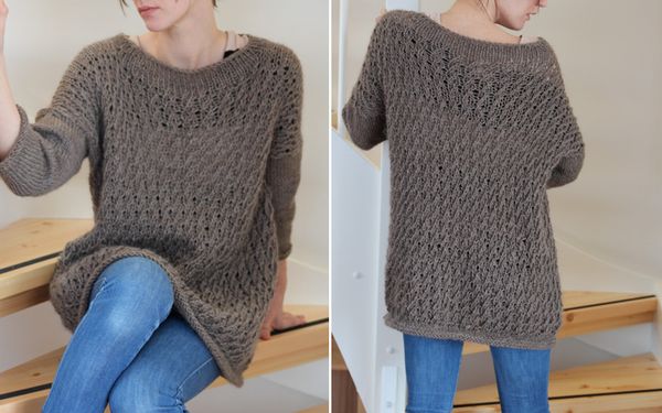 Baggy wave-sweater ~ For a fashionable way to stay cozy and comfy, try free knitting patterns for s…