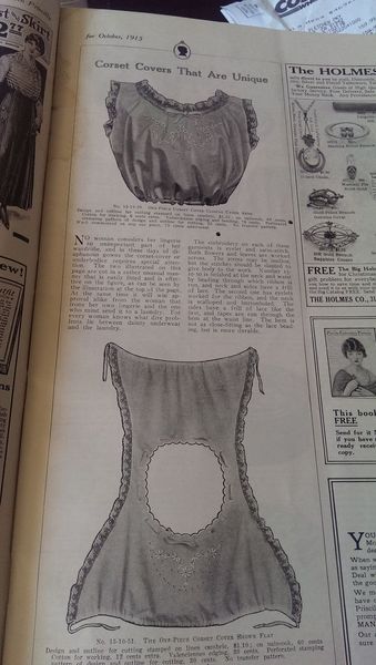 1915 October from The Modern Priscilla magazine-a very different handmade corset cover that could b…