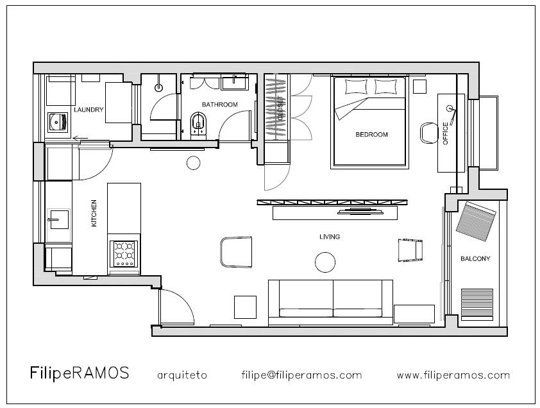 57m².  Small Cool Filipe 6.  614sf