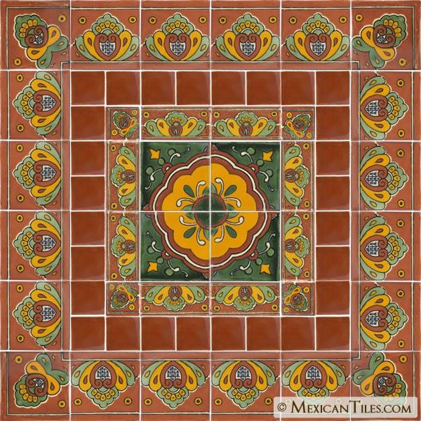 Mexican Tile - Decorative Talavera Tile Set - x7034