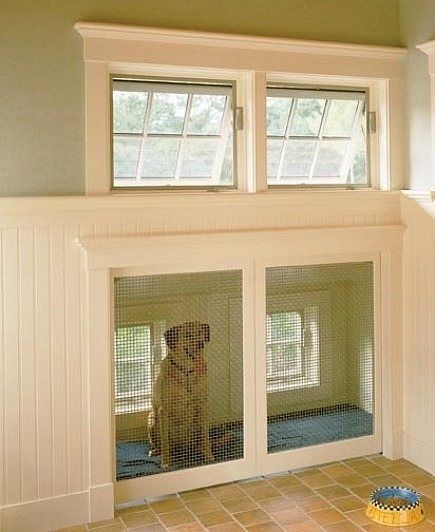 built in dog crate. i need one of these.