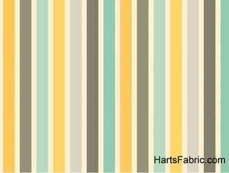 Sea Side Stripe Cotton Fabric Gray