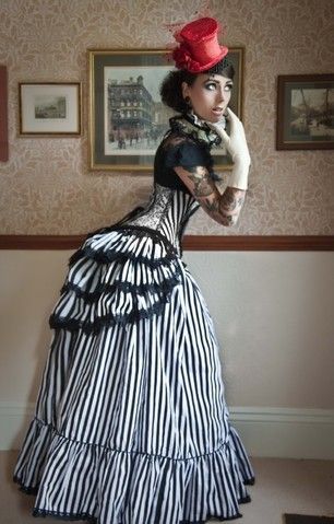 CARNIVALE QUEEN Gothic Steampunk Neo Victorian Long Governess Skirt and Bustle by Lovechild Boudoir