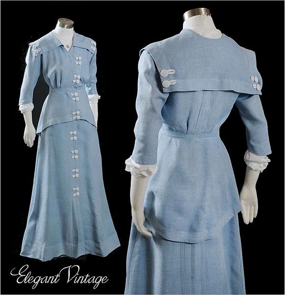 c.1910 Blue Linen Suit