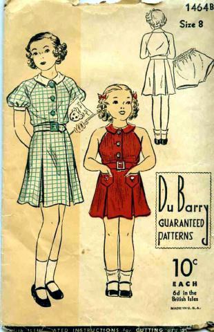 #Vintage #Sewing #Pattern 1930s DuBarry Girls #Dress & Panties