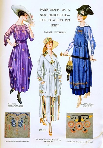 1917 McCalls bowling pin skirt