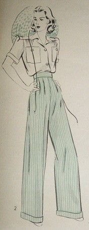 POPPY -  1930s/1940s Vintage Style Wide Leg Trousers ALL SIZES - Custom Made.