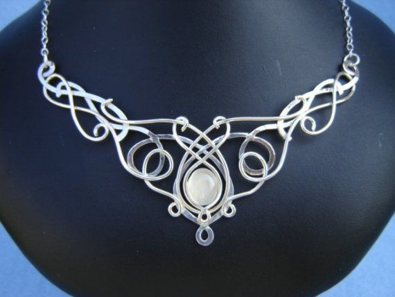 SilverMoon Necklace Wedding Bridal Celtic Elven by ElnaraNiall, $199.99