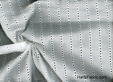 White Stripe Eyelet Lace