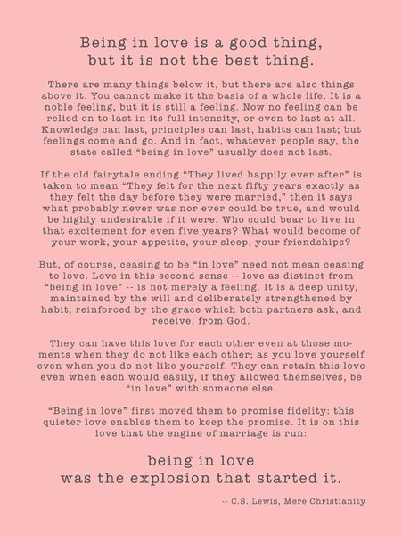 "Being in Love" by C.S. Lewis