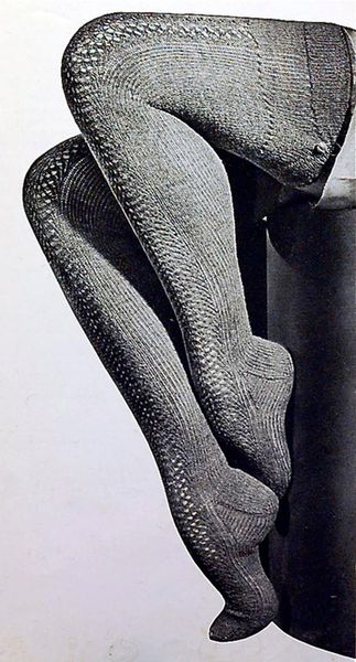 Knitted stockings, 1940s.