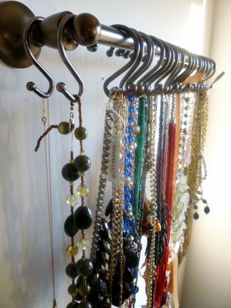Necklace Holder - towel rack and shower hooks