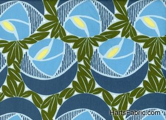 Classica Flora Rayon Challis Fabric from Annette Tatum Blue