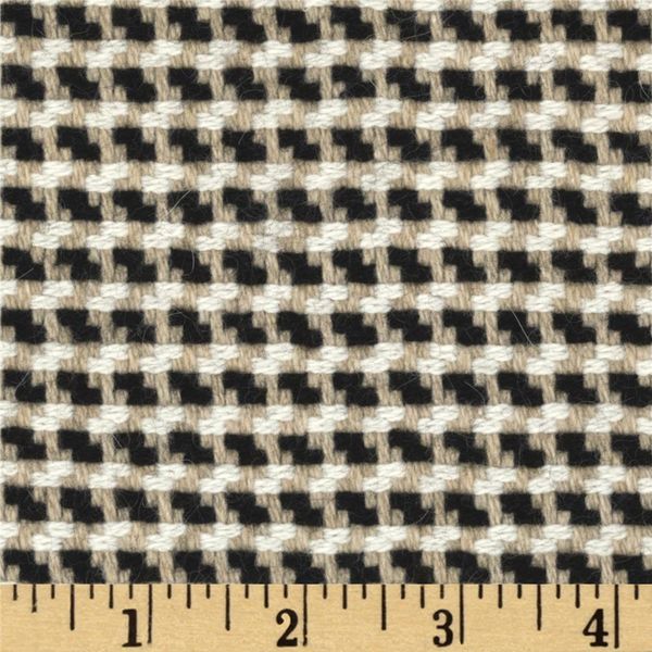 Wool Blend Coating Tetris Tan/White/Black