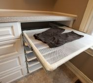 Laundry room flat drying racks.