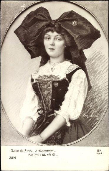 Künstler Ak Mondineu, E.,Portrait,Mlle G,Costume alsac. | akpool.co.uk