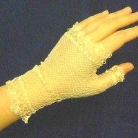 Silk, hand crocheted fingerless mitts for sale at Amazon Drygoods