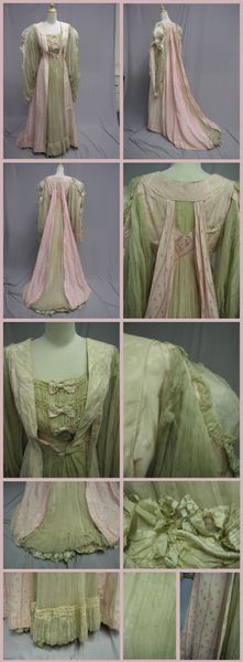 ca 1900 Artistic Dress Pink Silk & Chiffon. By ebayseller: svpmeow1