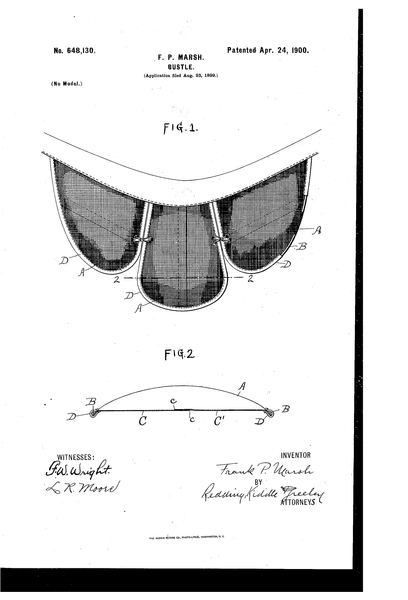 Patent US648130 - Bustle. - Google Patents 1900