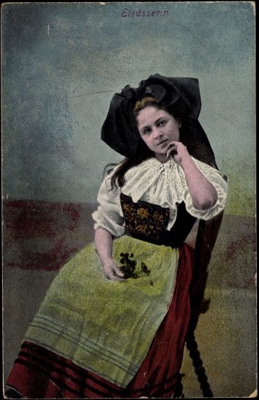 Postcard Trachten Elsaß Lothringen, Elsäßerin, Volkstracht | akpool.co.uk