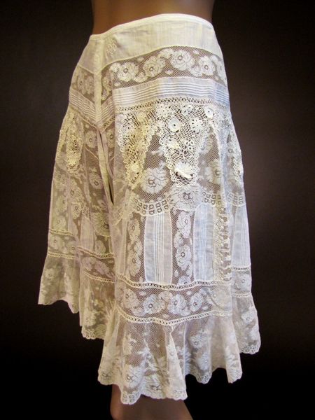 Circa 1905 Exquisite Edwardian Irish Crochet Lace Knickers.
