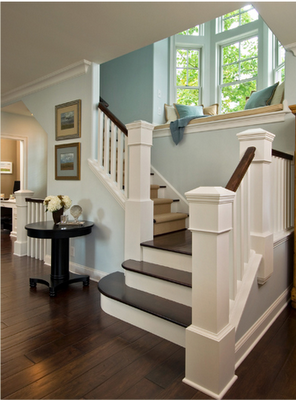 love the stair window seat